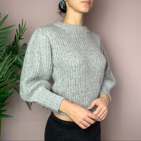 Dynamite Balloon Sleeve Crop Sweater - Picture 1 of 5